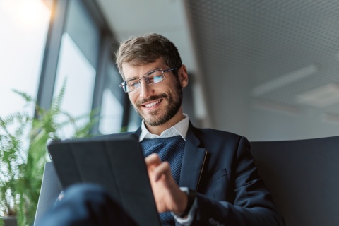 Startup founder researching how to set up direct deposit