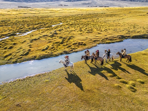 Kazakhs in Bayan Olgii, eagle hunting during Kazakhstan’s public holidays