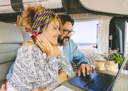 Couple in an RV enjoying Burkina Faso’s public holidays