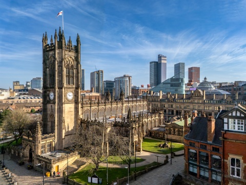 Manchester Cathedral in downtown Manchester
