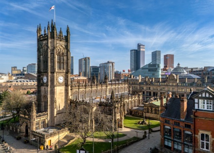 Manchester Cathedral in downtown Manchester