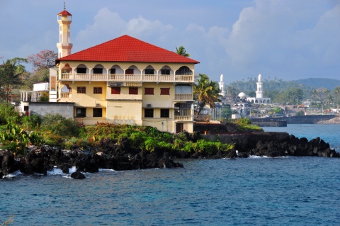 View of Moroni, Comoros from the ocean.