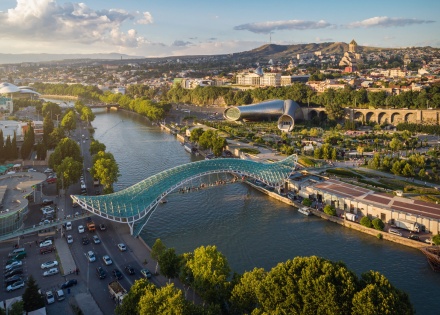 Peace Bridge over the Mtkvari River in Georgia