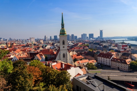 St Martin Cathedral and the old town in Bratislava Slovakia
