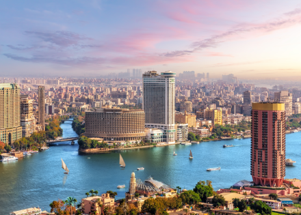 Buildings by the water